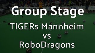 TIGERs Mannheim vs. RoboDragons at RoboCup 2024 in Eindhoven, Netherlands