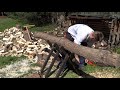 Řezání dřeva na koze domácí výroby chainsaw husqvarna 55 cutting wood on a home made rack