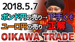 ［FX］「ポンド円の売り→下手くそ」＆「ユーロ円の売り→正解」 ※欧州時間デイトレード 2018年5月7日