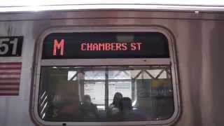 ᴴᴰ RARE: R160 Chambers Street bound M train (via J line) at Hewes Street