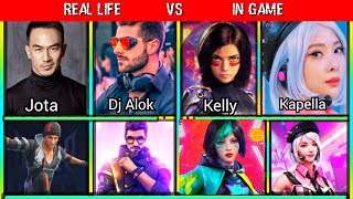 Freefire Real Life Characters 2020 | Dj Alok, Jota, Kelly, Kapella Real Life Characters