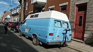 6 17 21 OLD VANS SEEN CLOSE TOGETHER IN OLD QUEBEC CITY CANADA