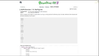 Java Practice-it Introduction to Java Programming | Exercise 1.13 StarFigures