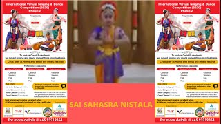 Contestant| SAI SAHASRA NISTALA|Participation|International Virtual events|Phase -2 | Dance|India