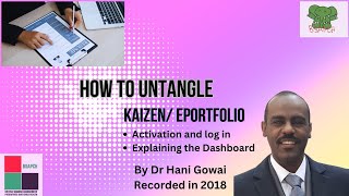 RCPCH eportfolio - Activation and login, explaining the dashboard