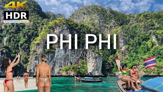 4K HDR // Walking Phi Phi Island in Krabi | BEST Place in the World | Thailand 2023 - With Captions