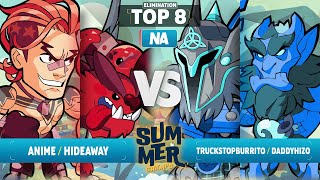 Anime \u0026 Hideaway vs TruckStopBurrito \u0026 HiZo - Elimination Top 8 - Summer Championship 2023 - NA 2v2