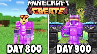 I Survived 900 Days with the Create Mod in Hardcore Minecraft!