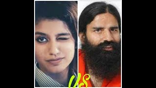 Priya prakash warrier and ram dev baba funny seen by fb user and other