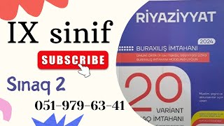 DİM 20 variant sınaq, 9-cu sinif Sınaq 2-nin izahı #math #school #keşfet