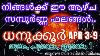 ധനുക്കൂറുകരുടെ ആഴ്ച ഫലം ഏപ്രിൽ 3മുതൽ 9 വരെയുള്ളത്(മൂലം, പൂരാടം, ഉത്രാടം 1/4.‎@anandabhairavi5939 