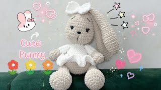 Móc Thỏ Tai Dài Đáng Yêu Cực Nhanh Cực Dễ Bằng Len Nhung Mèo - Crochet Cute Bunny