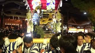 令和4年　石切神社　秋祭り　新調　日下ふとん太鼓　宮入