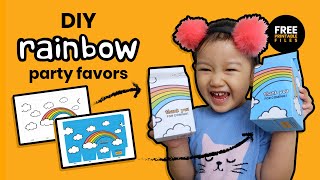 How To Make Printable Rainbow Party Favors | Milk Carton Box Template | Souvenirs | Giveaways