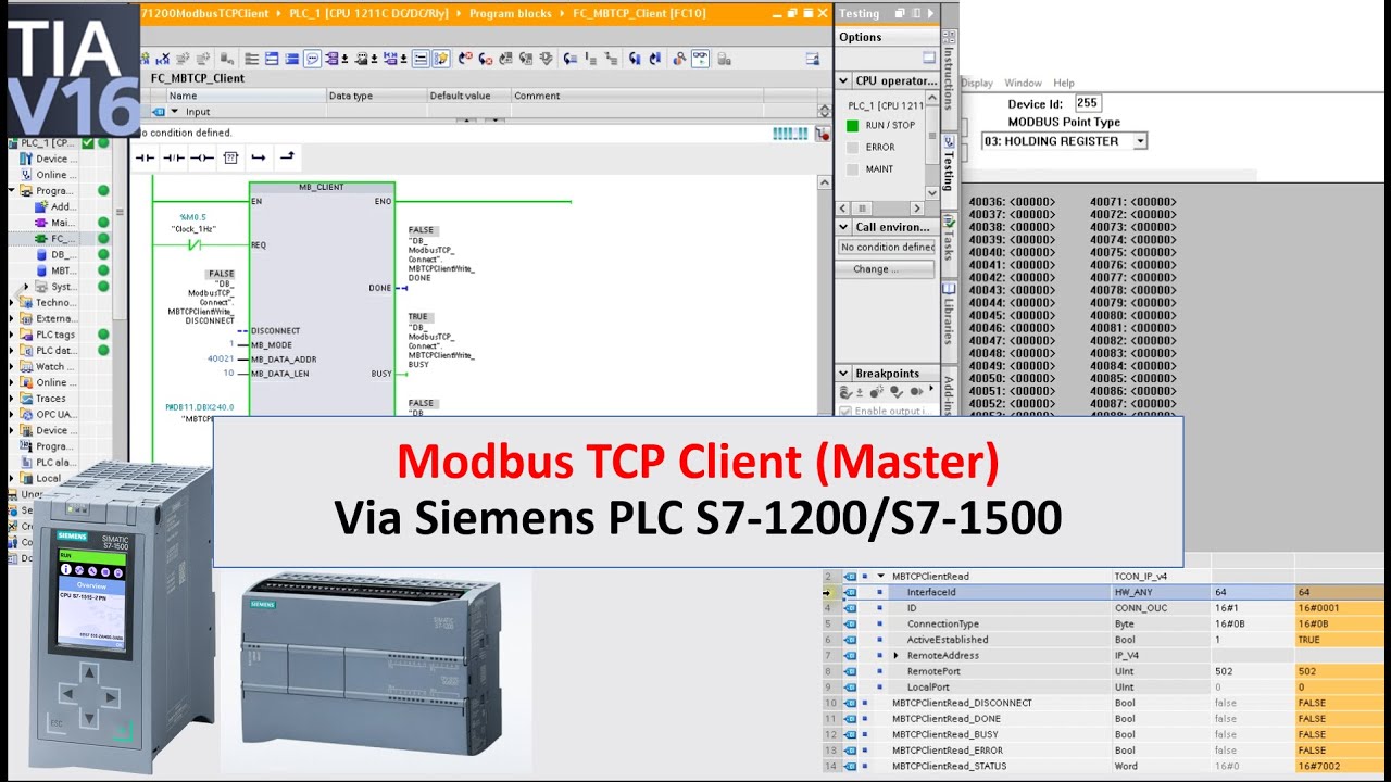 COM18. ModbusTCP Client Via Siemens S7-1200/S7-1500 PLC And TIA Portal ...