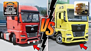 مقارنة بين لعبة TRUCKERS OF EUROPE 3 و DRIVERS HIGHWAY HERO