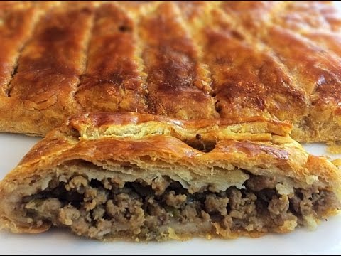 Puff pastry meat pie. Puff pastry meat pie.