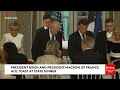 watch president biden and president macron toast at u.s. france state dinner in paris