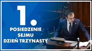 1. posiedzenie Sejmu - dzień trzynasty. 21 grudnia 2023 r.