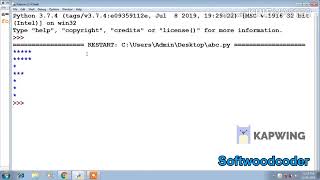 Python Pattern program - Print Alphabet F Using Star - Softwoodcoder