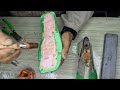 transform old white sandals into stunning green sandals shoe repair tutorial