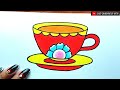 cup plate drawing how to draw cup plate step by step easy cup plate drawing for beginners..