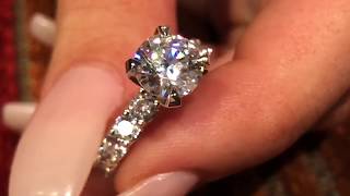 Highest Quality Cubic Zirconia Share Prong U shape shank Ring 14K