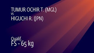 Qual. FS - 65 kg: T. TUMUR OCHIR (MGL) v. R. HIGUCHI (JPN)