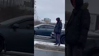 Panhandlers highway 50  and Queen, he has full bag drugs on him. Burn everywhere in brampton