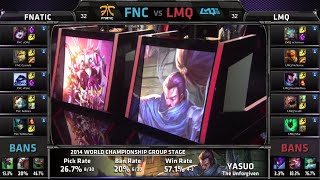 Fnatic vs LMQ | Game 1 Group C S4 LOL World Championship 2014 Day 1 | FNC vs LMQ D1G5