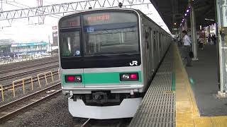 常磐線209系マト82編成　金町駅発車