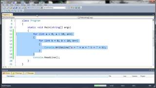 Visual C# 2010 Tutorial 17 - Nested Loops