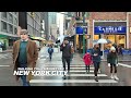 NEW YORK CITY - Rainy Day in Manhattan, 8th Avenue, Columbus Circle and Columbus Avenue, Travel, 4K