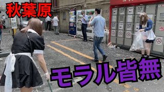 【無法地帯】秋葉原の街をメイドさんがゴミ拾いしたら想像以上にヒドかった【街の掃除】