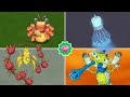 Baby Buzzinga, Rare Fiddlement, Epic Floogull, Rare Clavi Gnat (My Singing Monsters)