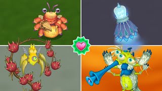 Baby Buzzinga, Rare Fiddlement, Epic Floogull, Rare Clavi Gnat (My Singing Monsters)