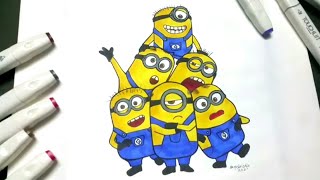 Minions Drawing | Despicable Me Movie Characters | Minions