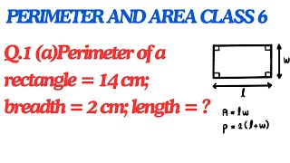 Perimeter of a rectangle = 14 cm; breadth = 2 cm; length = ?