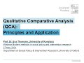 Qualitative Comparative Analysis (QCA): Principles and Application