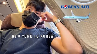 VLOG | 紐約飛首爾！終於輪到我放假了 一下飛機就出意外 NYC to Korea flying Korean Air