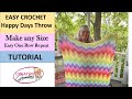 Quick and Easy Crochet HAPPY DAYS THROW - Make any Size - One Row Repeat   #sponsored