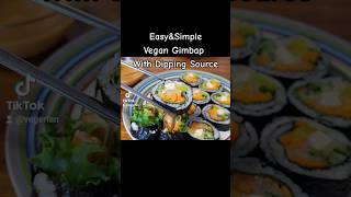 Easy\u0026Simple Vegan Gimbap(Kimbap) With Dipping Source - Korean Lunch Box