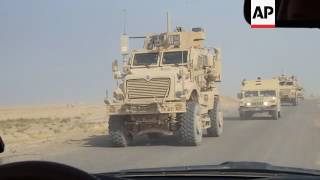 Large US convoy en route to Qayara airbase