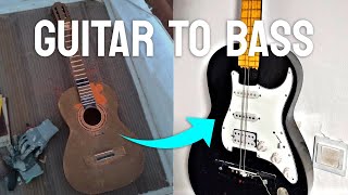 I turned a CLASSICAL GUITAR into a ELECTRIC BASS WITH 40$