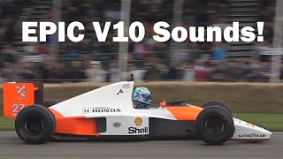 Daniel Ricciardo & Lando Norris Driving Ayrton Senna's McLaren Honda MP4/5B - EPIC V10 SOUND!