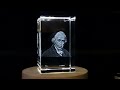 Stunning James Watt Engraved Crystal Sculpture for Steam Engine Enthusiasts FSC - 50