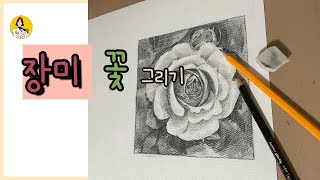 보태니컬 아트 표현하기(두번째 시간)/소묘로 장미 그리기/정물소묘/미술수업/단발머리앤