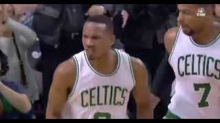 Boston Celtics G Avery Bradley dunks hard on San Antonio Spurs