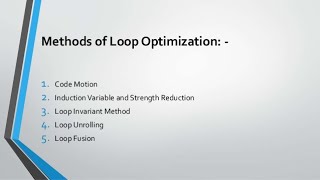 Loop Optimization & Its Techniques With Example | Code Optimization| Compiler Unit-06