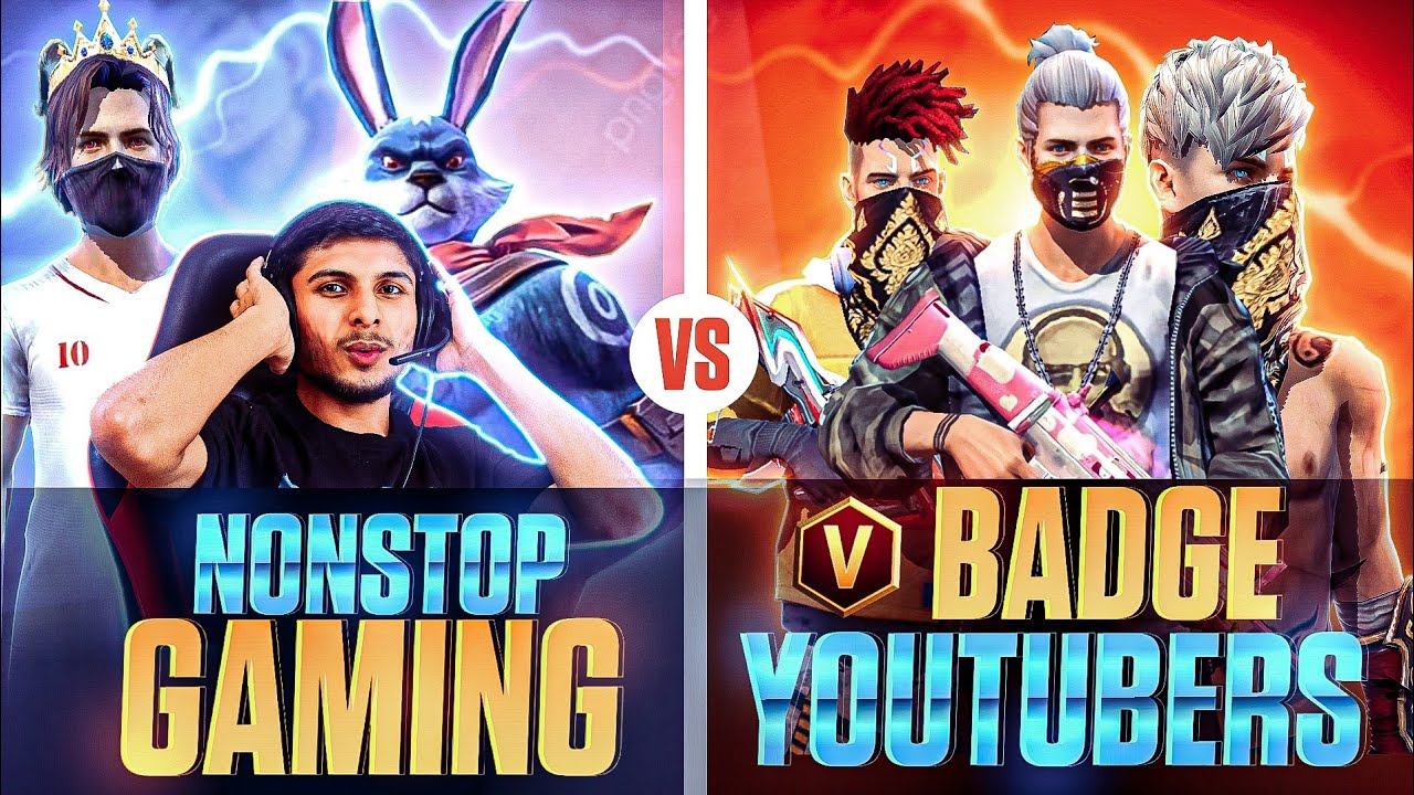 Nonstop Gaming Vs V Badge YouTubers - Garena Free Fire - YouTube